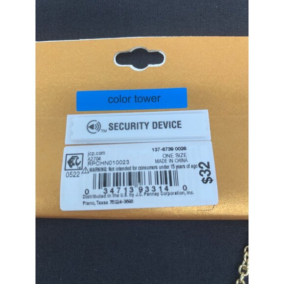 Monet Fashion Necklace and Post Earrings Red Tartan Plaid Color Tower - Picture 7 of 7